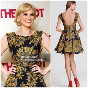 ALICE + OLIVIA Reese Box Pleat Flare Dress